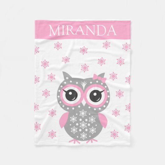 Couverture Polaire Nom personnalisé Receveur Bébé Fille Blanche Ceint (Devant)