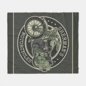 Couverture Polaire NOM personnalisé Retro Military Motorcycle Biker (Devant (Horizontal))