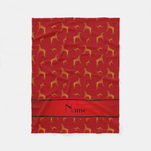 Couverture Polaire Nom personnalisé Rhodesian ridgeback chiens rouge