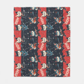 Couverture Polaire NOM PERSONNALISÉ Rock n'Roll Cats | Rouge et noir (Devant)