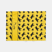 Couverture Polaire Nom personnalisé rodéo jaune motif équitation (Devant (Horizontal))