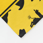 Couverture Polaire Nom personnalisé rodéo jaune motif équitation (Coin)
