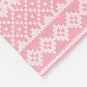 Couverture Polaire Nom personnalisé rose et blanc Chandail de Noël (Coin)