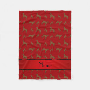 Couverture Polaire Nom personnalisé rouge Allemand short pointeur chi