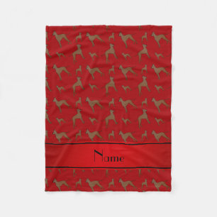 Couverture Polaire Nom personnalisé rouge grand chien
