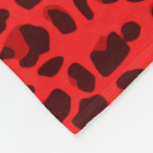 Couverture Polaire Nom personnalisé rouge léopard rouge flocons de ne (Coin)