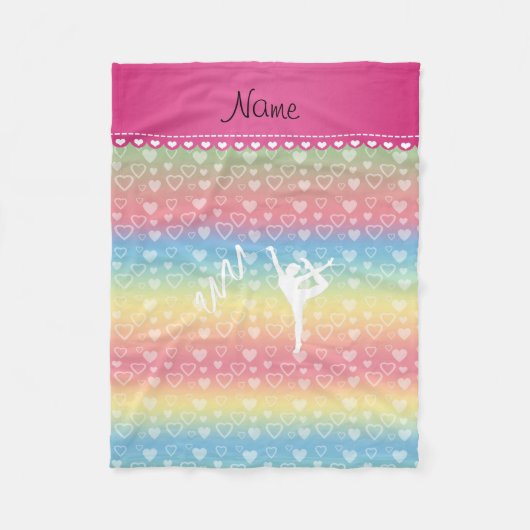 Couverture Polaire Nom personnalisé rythmique gymnaste arc-en-ciel co (Devant)