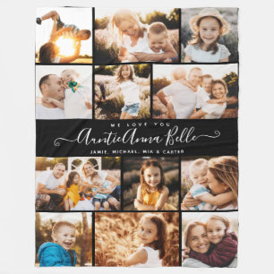 Couverture Polaire Nom personnalisé Script We Love you Modern Photo