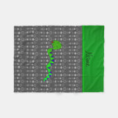 Couverture Polaire Nom personnalisé serpent vert bulles grises (Devant (Horizontal))