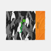 Couverture Polaire Nom personnalisé serpent vert camouflage noir (Devant (Horizontal))