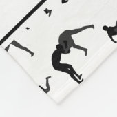 Couverture Polaire Nom personnalisé silhouettes de lutte blanche (Coin)