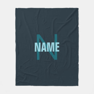 Couverture Polaire Nom personnalisé simple en gras et personnalisable