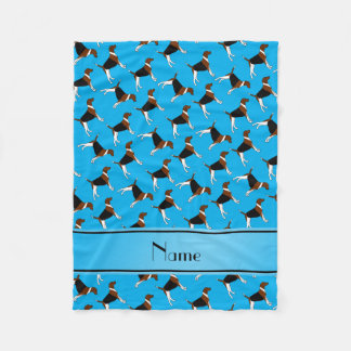 Couverture Polaire Nom personnalisé sky bleu américain foxhound dogs