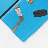 Couverture Polaire Nom personnalisé sky bleu hockey bâtons filets (Coin)