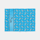 Couverture Polaire Nom personnalisé sky bleu renard terrier chiens (Devant (Horizontal))