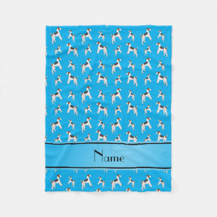 Couverture Polaire Nom personnalisé sky bleu renard terrier chiens