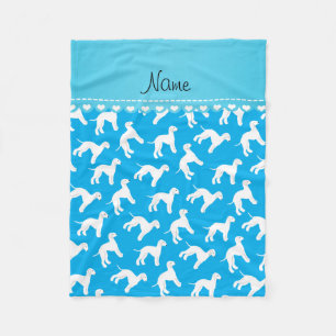 Couverture Polaire Nom personnalisé sky blue bedlington terrier chien