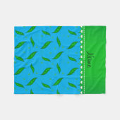 Couverture Polaire Nom personnalisé sky blue green peapods (Devant (Horizontal))