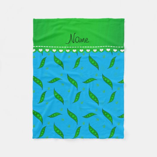 Couverture Polaire Nom personnalisé sky blue green peapods (Devant)