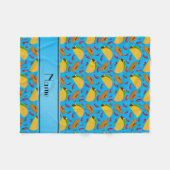 Couverture Polaire Nom personnalisé sky blue tacos sombreros chilis (Devant (Horizontal))