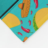 Couverture Polaire Nom personnalisé tacos turquoise sombreros chilis (Coin)