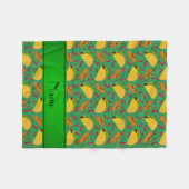 Couverture Polaire Nom personnalisé tacos vert sombreros chilis (Devant (Horizontal))