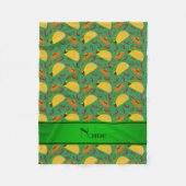Couverture Polaire Nom personnalisé tacos vert sombreros chilis (Devant)