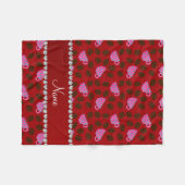 Couverture Polaire Nom personnalisé tasses à café rose rouge fèves (Devant (Horizontal))