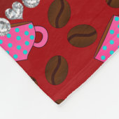 Couverture Polaire Nom personnalisé tasses à café rose rouge fèves (Coin)