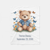 Couverture Polaire Nom personnalisé Teddy Bear Butterflies Baby (Devant)