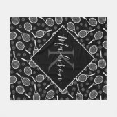 Couverture Polaire Nom personnalisé Tennis Racket Fleece Blanche (Devant (Horizontal))