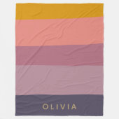 Couverture Polaire Nom personnalisé Terrain chaud à boue rayures (Devant)