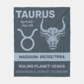 Couverture Polaire Nom personnalisé / Texte Zodiac Sign Taurus (Devant)