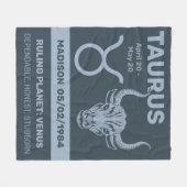 Couverture Polaire Nom personnalisé / Texte Zodiac Sign Taurus (Devant (Horizontal))