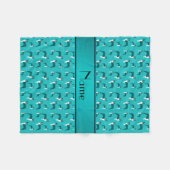 Couverture Polaire Nom personnalisé turquoise boston terrier (Devant (Horizontal))