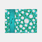Couverture Polaire Nom personnalisé turquoise boules de golf tee - sh (Devant (Horizontal))