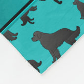 Couverture Polaire Nom personnalisé turquoise chiens de Terre-Neuve (Coin)