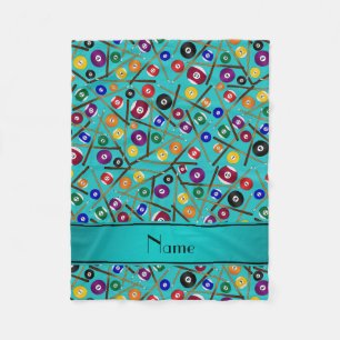 Couverture Polaire Nom personnalisé turquoise coloré motif de pisci