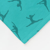 Couverture Polaire Nom personnalisé turquoise gymnastique arc rose (Coin)