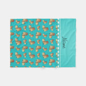Couverture Polaire Nom personnalisé turquoise shih tzu chiens (Devant (Horizontal))