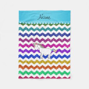 Couverture Polaire Nom personnalisé unicorne parties scintillant arc-