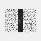 Couverture Polaire Nom personnalisé verres noirs blancs (Devant (Horizontal))