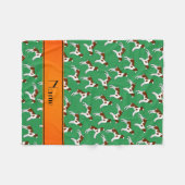 Couverture Polaire Nom personnalisé vert brittany spaniel dogs (Devant (Horizontal))