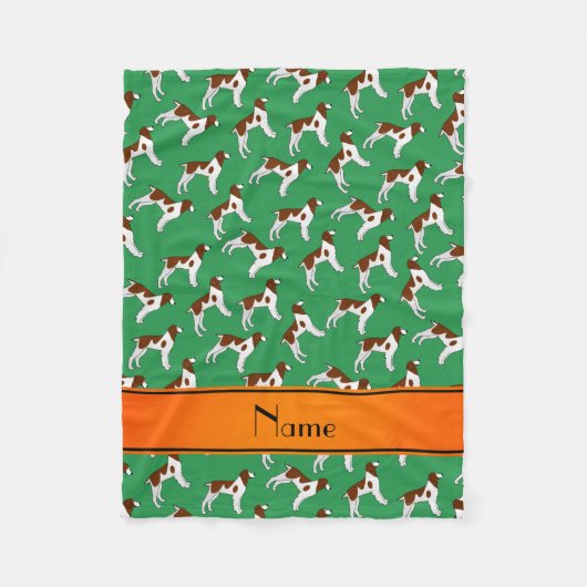Couverture Polaire Nom personnalisé vert brittany spaniel dogs (Devant)