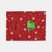 Couverture Polaire Nom personnalisé vert moche pull de Noël (Devant (Horizontal))