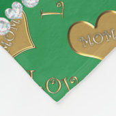 Couverture Polaire Nom personnalisé vert or coeur maman amour (Coin)