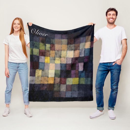 Couverture Polaire Nom personnalisé Vieux tableau sonore de Paul Klee (En situation)