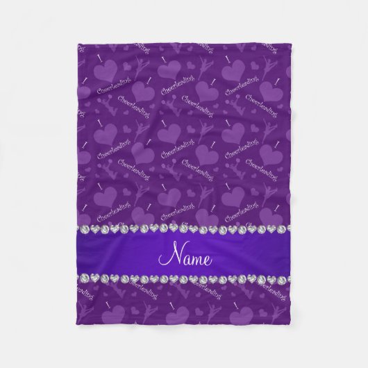 Couverture Polaire Nom personnalisé violet j'aime les coeurs chevelan (Devant)