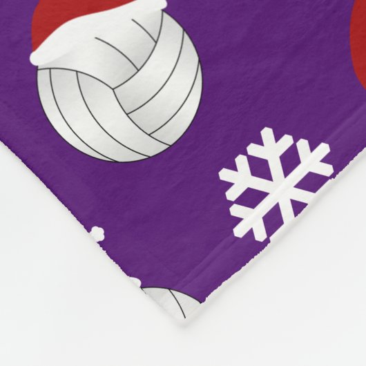 Couverture Polaire Nom personnalisé violet volleyballs santa chapeaux (Coin)