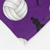 Couverture Polaire Nom personnalisé violet volleyballs silhouettes (Coin)